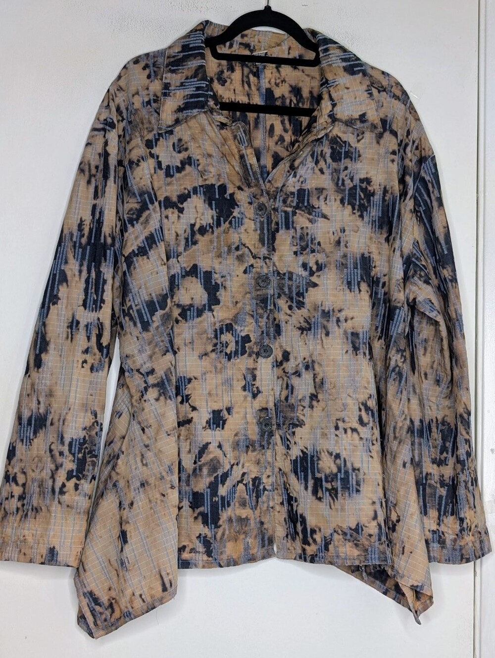 Dress to Kill • Tie Dye Print Button Down Lagenlook Top